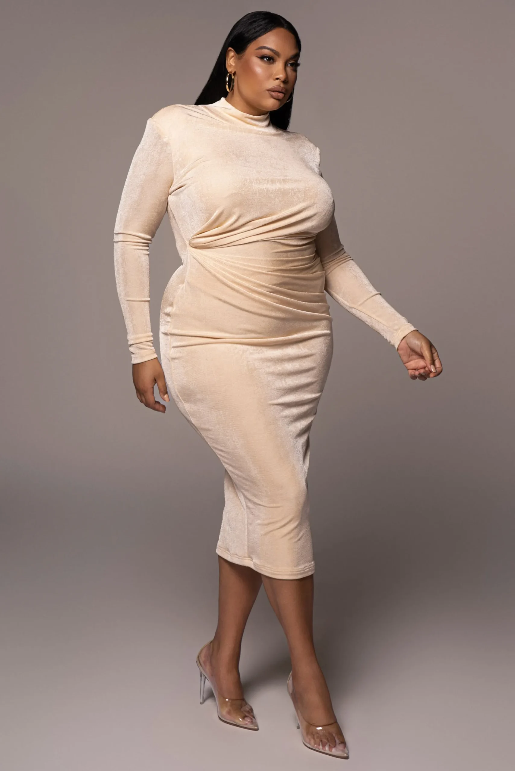 JLUXLABEL Buttercream Kara Mock Neck Dress