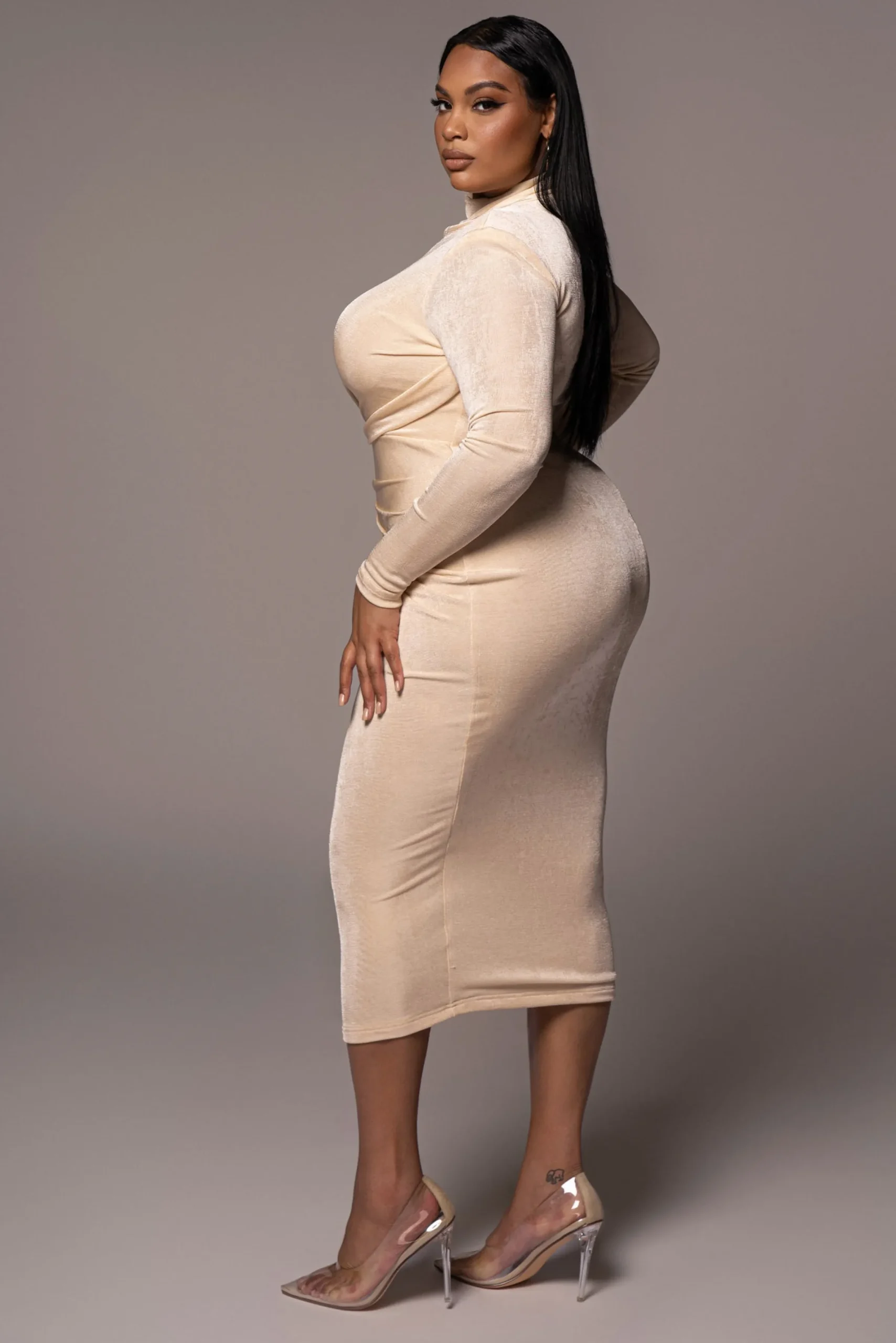 JLUXLABEL Buttercream Kara Mock Neck Dress