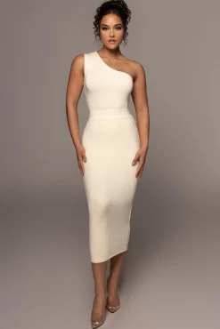 JLUXLABEL Buttercream Leilah Midi Skirt