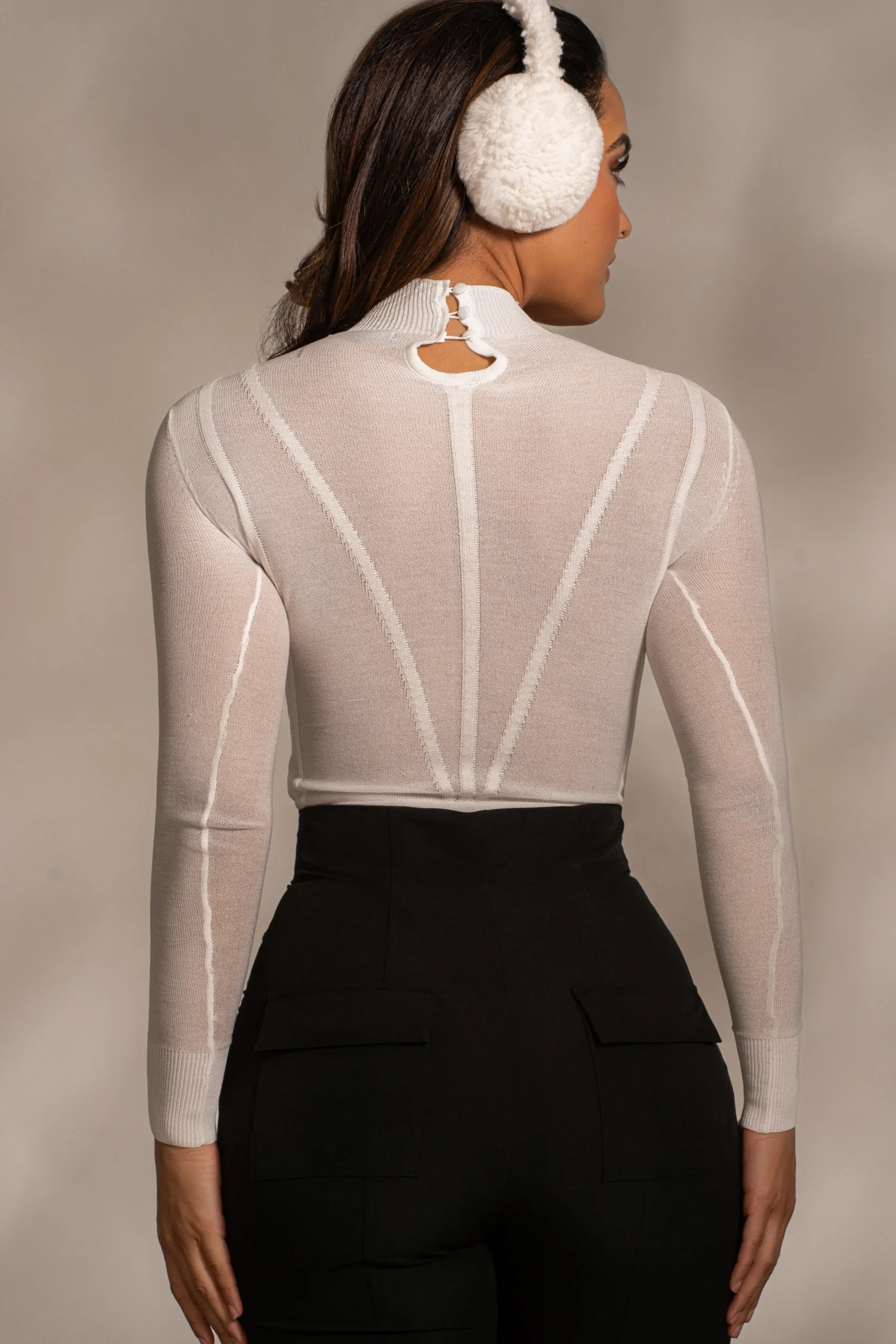 JLUXLABEL Buttercream Lori Sheer Knit Bodysuit