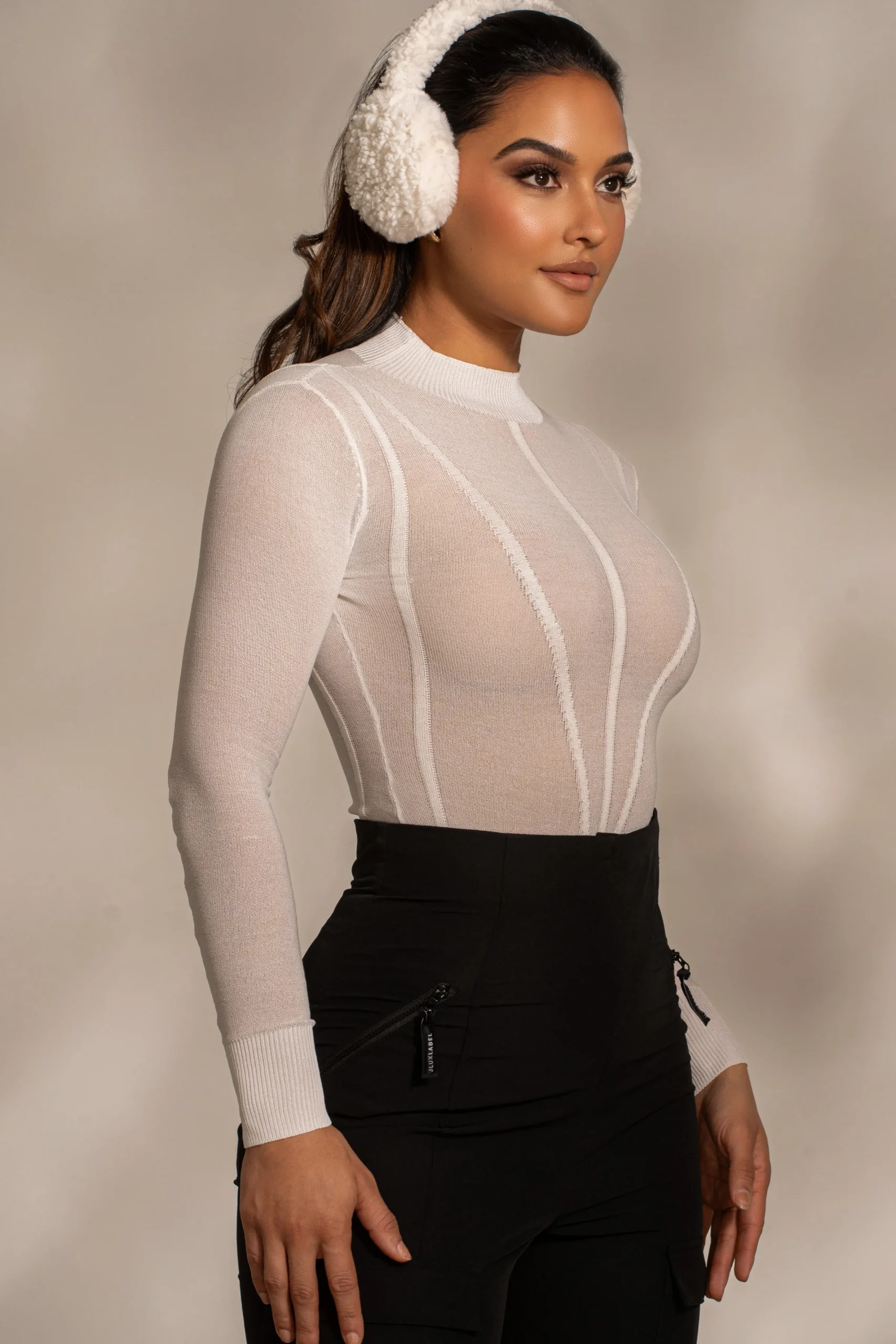 JLUXLABEL Buttercream Lori Sheer Knit Bodysuit