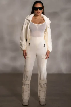 JLUXLABEL Buttercream Nyah Nylon Utility Pants