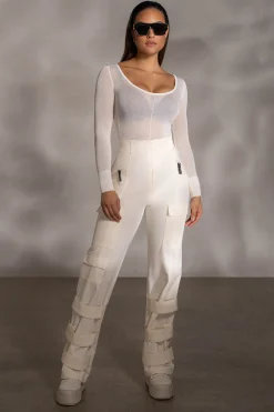 JLUXLABEL Buttercream Nyah Nylon Utility Pants