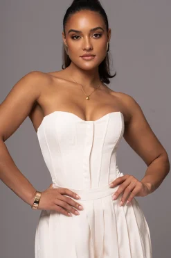 JLUXLABEL Buttercream Viv Satin Bustier Top