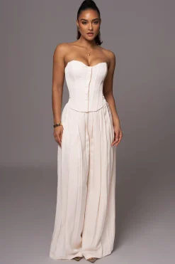 JLUXLABEL Buttercream Viv Satin Bustier Top