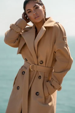 JLUXLABEL Camel Beverly Trench Coat