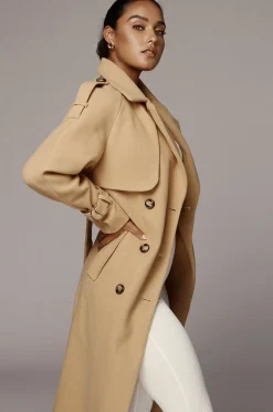 JLUXLABEL Camel Beverly Trench Coat