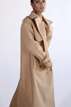 JLUXLABEL Camel Beverly Trench Coat