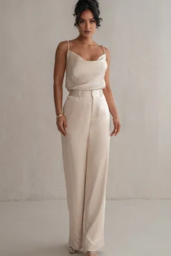 JLUXLABEL Champagne Amour Satin Top