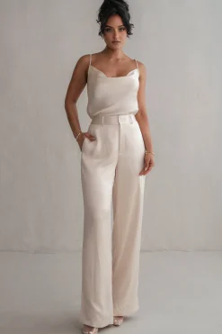 JLUXLABEL Champagne Amour Satin Top