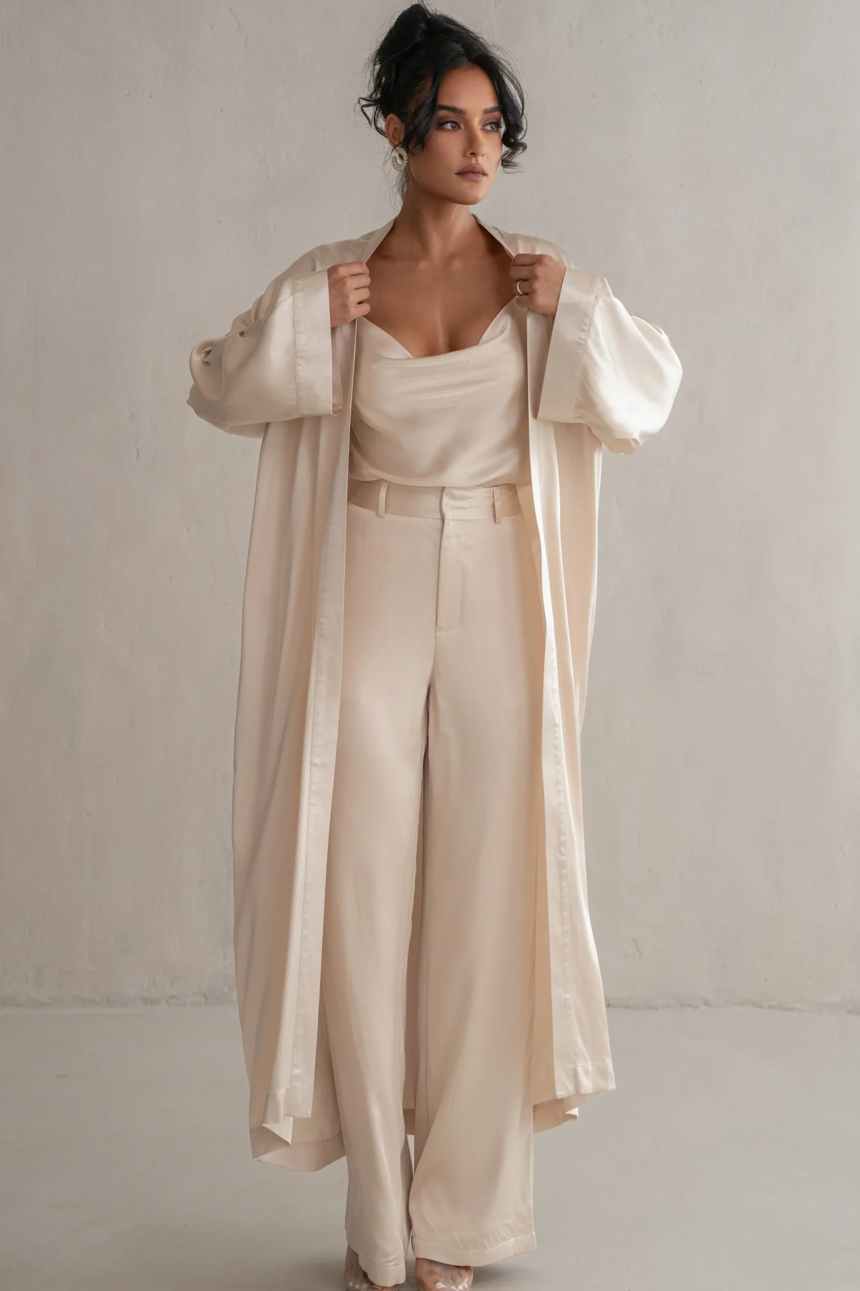 JLUXLABEL Champagne Ever After Satin Trousers