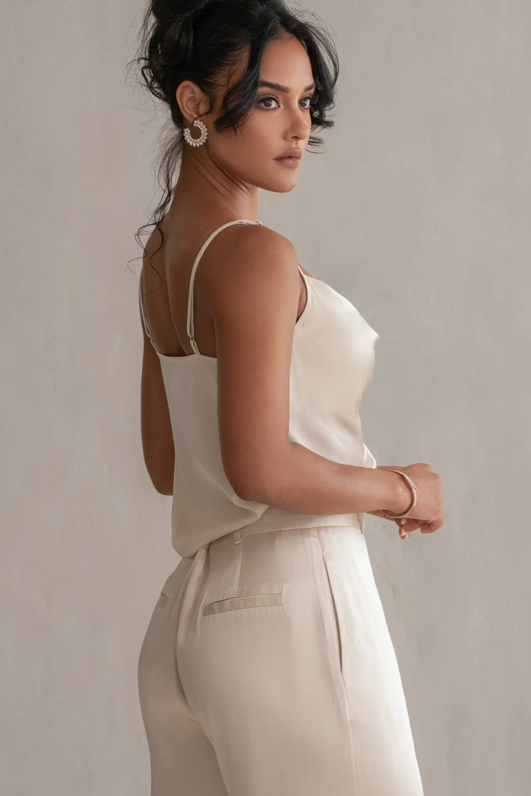 JLUXLABEL Champagne Ever After Satin Trousers