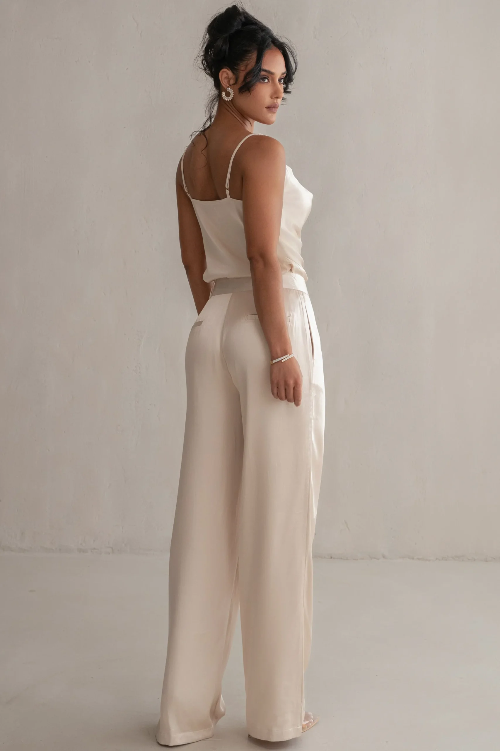 JLUXLABEL Champagne Ever After Satin Trousers