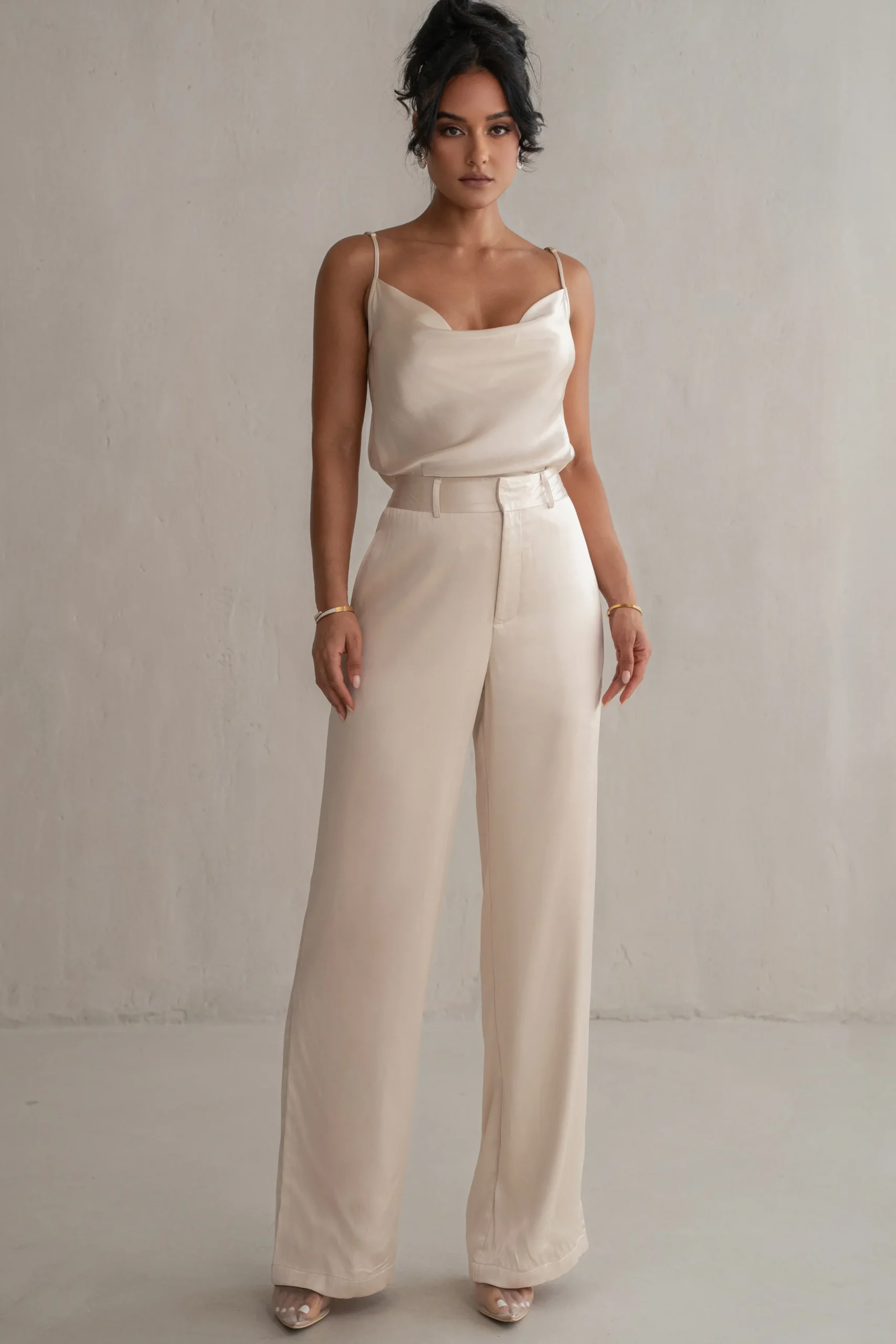 JLUXLABEL Champagne Ever After Satin Trousers