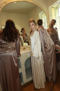 JLUXLABEL Champagne Forever And Always Satin Robe