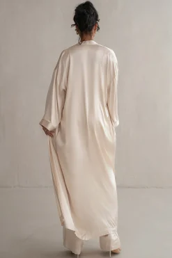 JLUXLABEL Champagne Forever And Always Satin Robe
