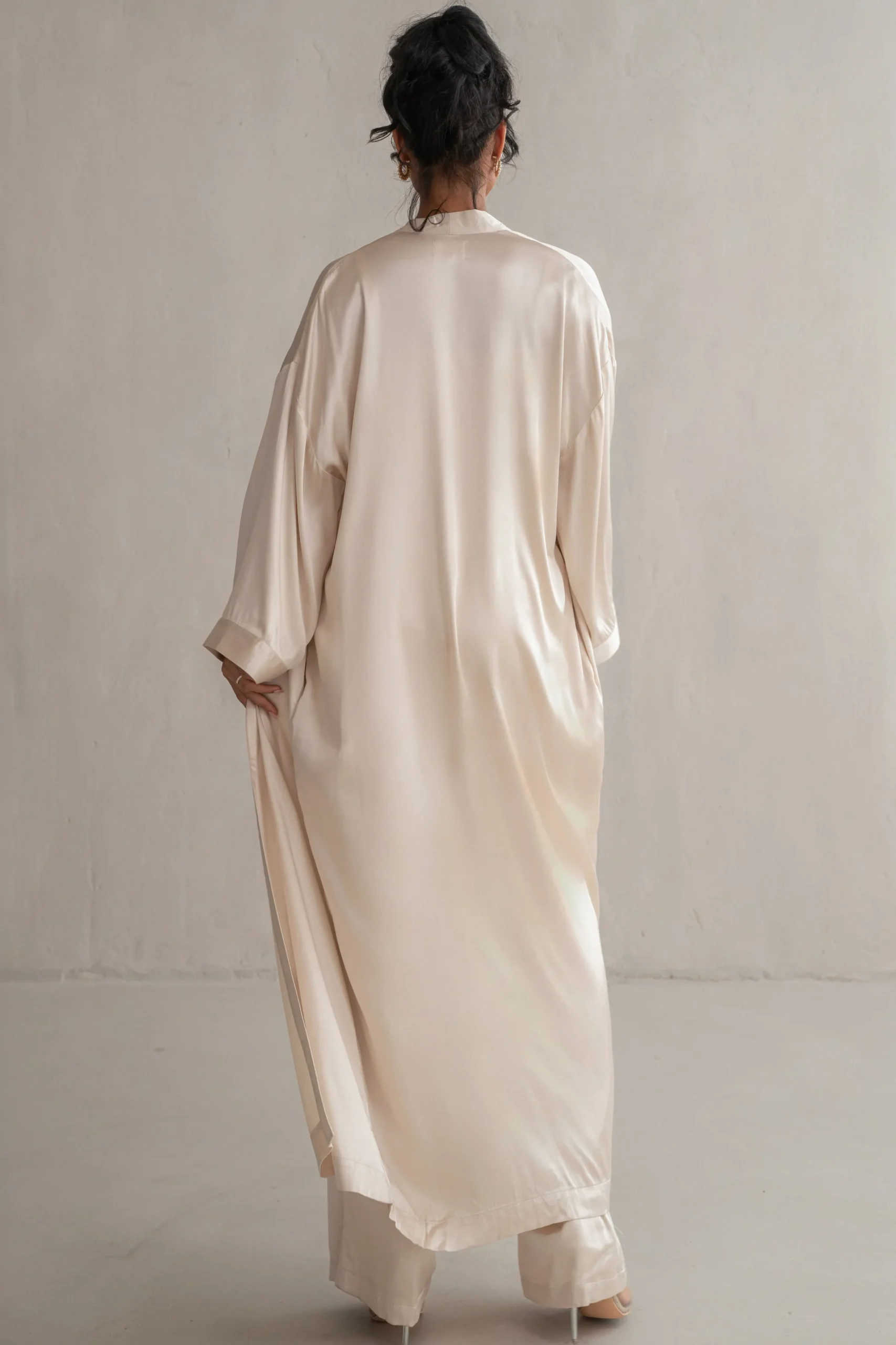JLUXLABEL Champagne Forever And Always Satin Robe