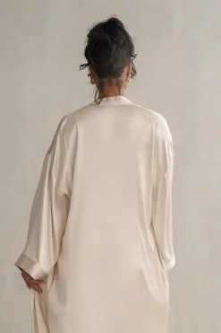 JLUXLABEL Champagne Forever And Always Satin Robe