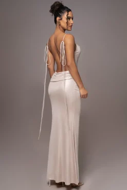 JLUXLABEL Champagne Heart of Gold Maxi Dress