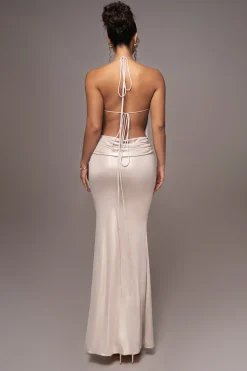 JLUXLABEL Champagne Heart of Gold Maxi Dress
