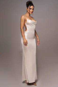 JLUXLABEL Champagne Heart of Gold Maxi Dress