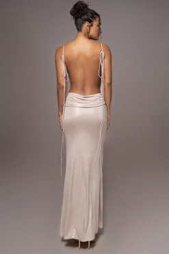 JLUXLABEL Champagne Heart of Gold Maxi Dress
