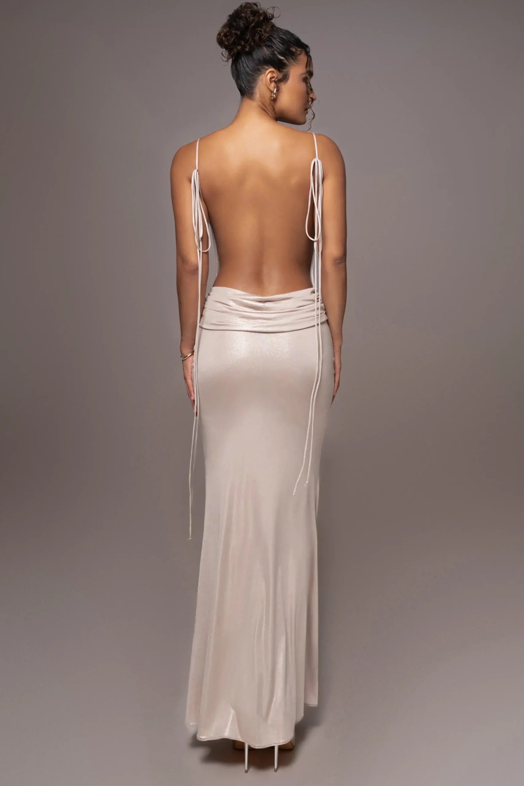 JLUXLABEL Champagne Heart of Gold Maxi Dress