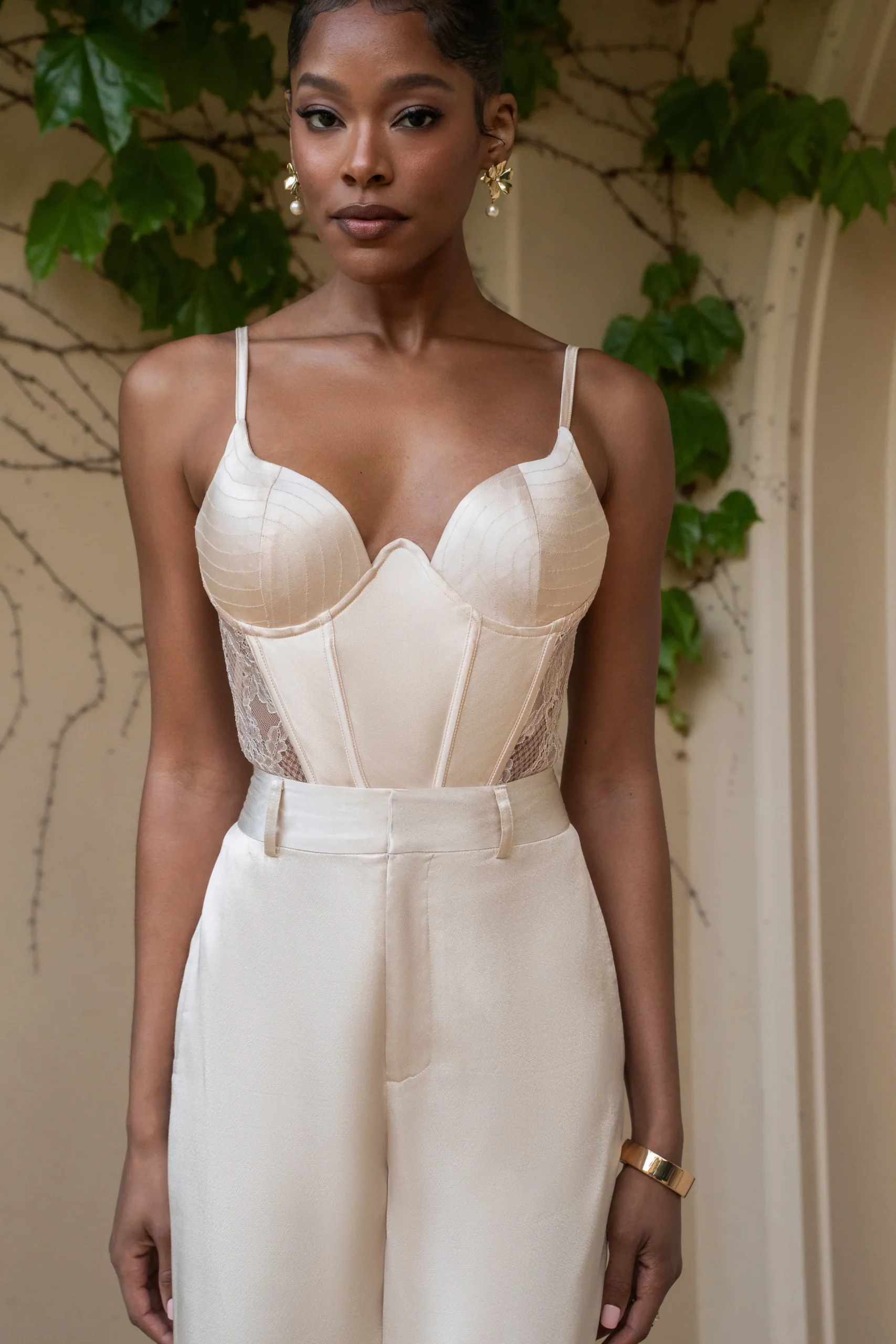JLUXLABEL Champagne Incomparable Lace Bodysuit