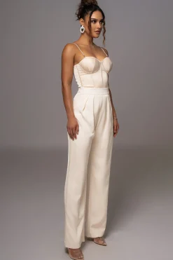 JLUXLABEL Champagne Leo Matte Satin Bustier