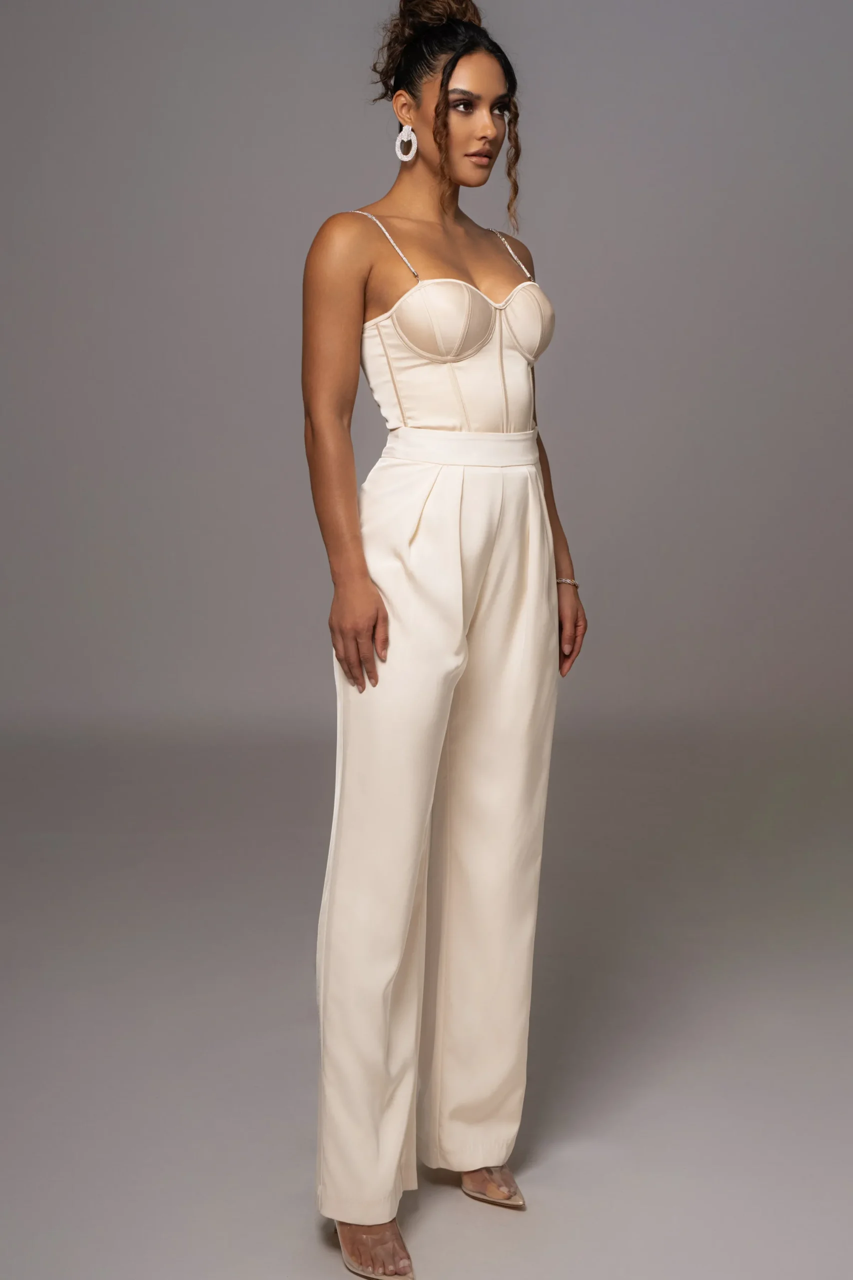 JLUXLABEL Champagne Leo Matte Satin Bustier