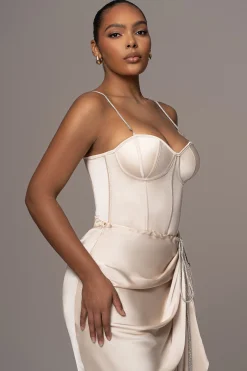 JLUXLABEL Champagne Leo Matte Satin Bustier