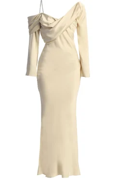 JLUXLABEL Champagne One And Only Satin Dress