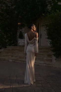 JLUXLABEL Champagne One And Only Satin Dress