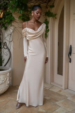 JLUXLABEL Champagne One And Only Satin Dress
