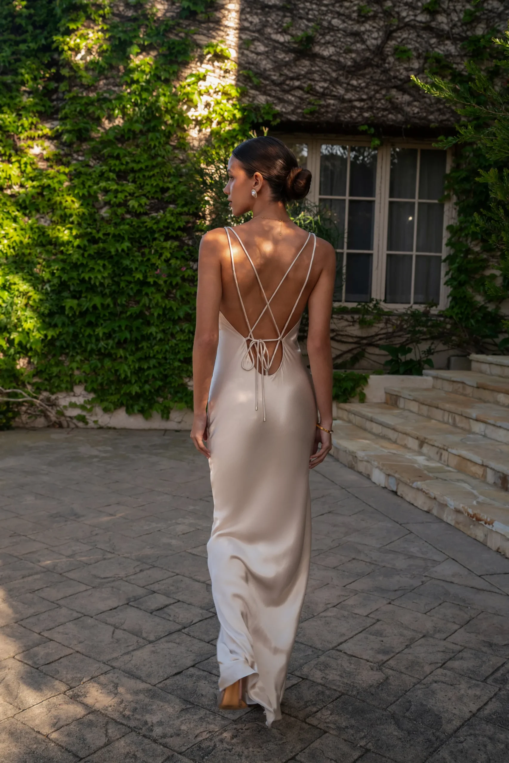 JLUXLABEL Champagne Promise Of Love Satin Dress