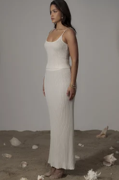 JLUXLABEL Champagne Serena Ribbed Skirt Set