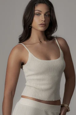 JLUXLABEL Champagne Serena Ribbed Skirt Set
