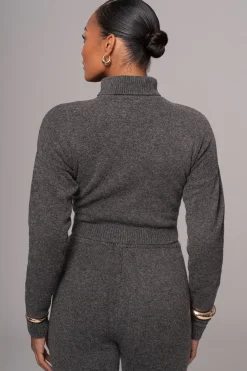 JLUXLABEL Charcoal Chelsey Knit Pant Set