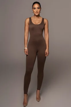 JLUXLABEL Chocolate Alo Double Layer Jumpsuit