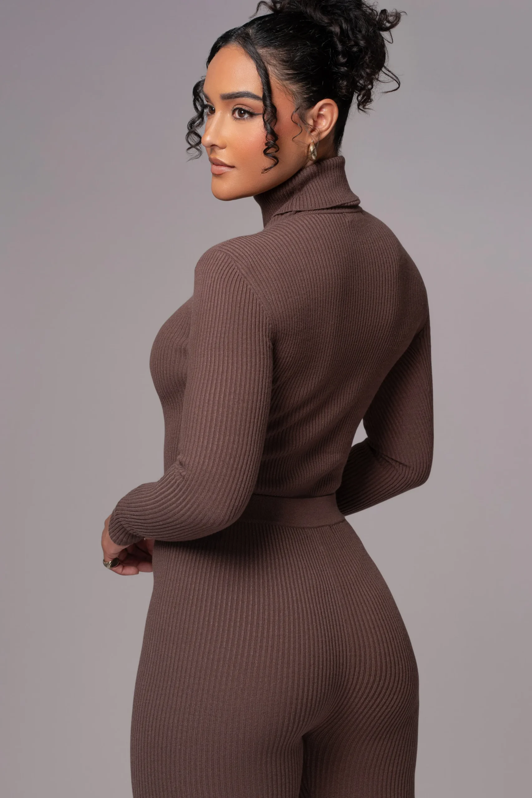 JLUXLABEL Chocolate Arlett Turtleneck Bodysuit