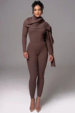 JLUXLABEL Chocolate Arlett Turtleneck Bodysuit
