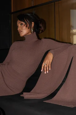 JLUXLABEL Chocolate Arlett Turtleneck Bodysuit