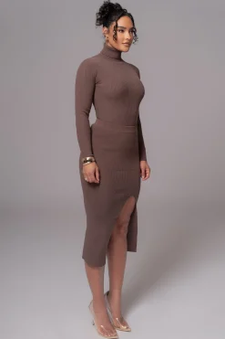 JLUXLABEL Chocolate Cardinal Essential Knit Skirt
