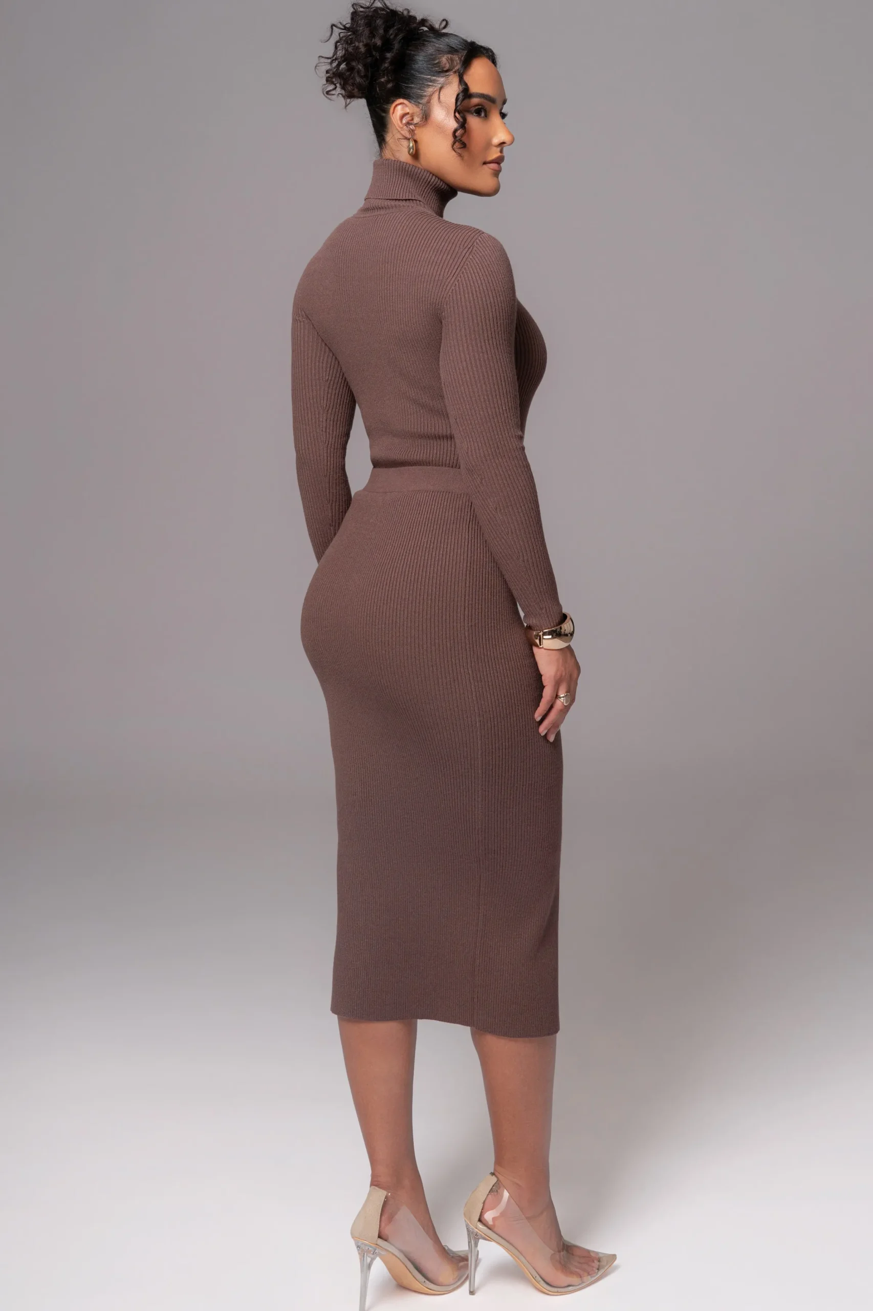 JLUXLABEL Chocolate Cardinal Essential Knit Skirt