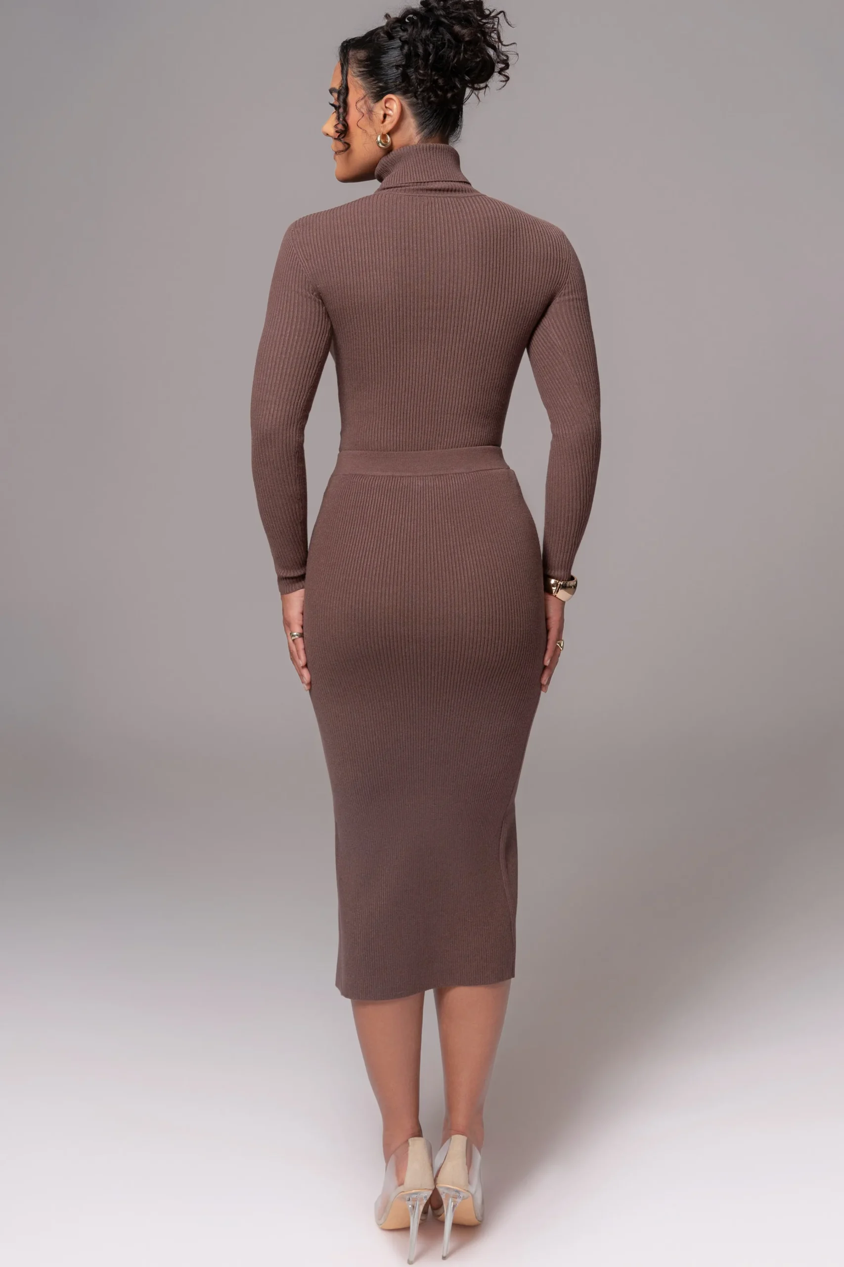 JLUXLABEL Chocolate Cardinal Essential Knit Skirt
