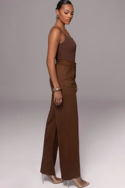 JLUXLABEL Chocolate Classic High Rise Trousers