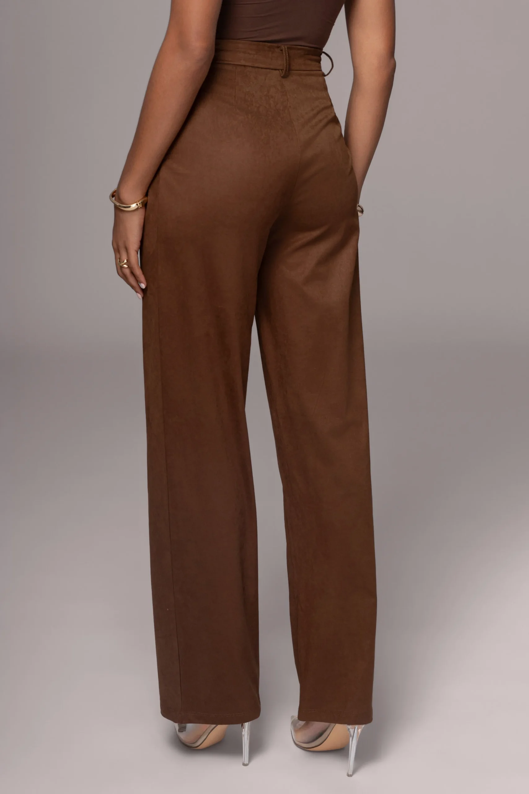 JLUXLABEL Chocolate Classic High Rise Trousers
