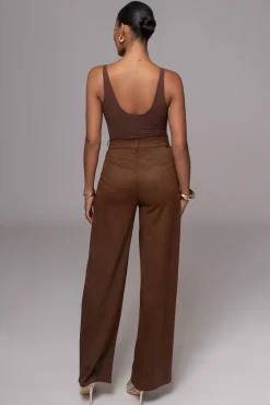 JLUXLABEL Chocolate Classic High Rise Trousers