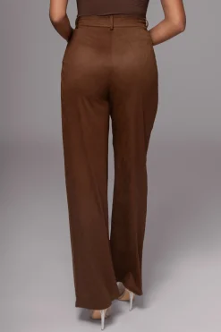 JLUXLABEL Chocolate Classic High Rise Trousers