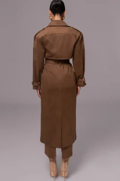 JLUXLABEL Chocolate Elite Suede Coat
